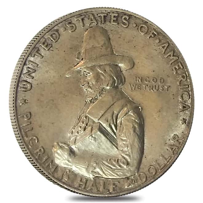 1920 Pilgrim Half Dollar 90% Silver Commem Avg Circ