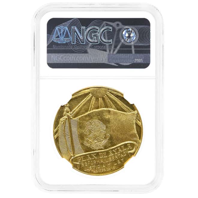 (1961-63) Mexico Emiliano Zapata Gold Medal NGC MS 62