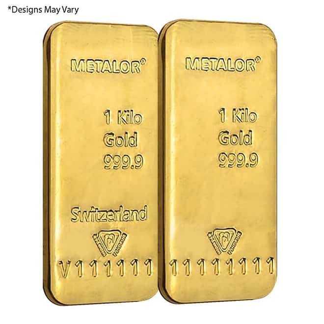 1 kilo Metalor Gold Bar .9999 Fine