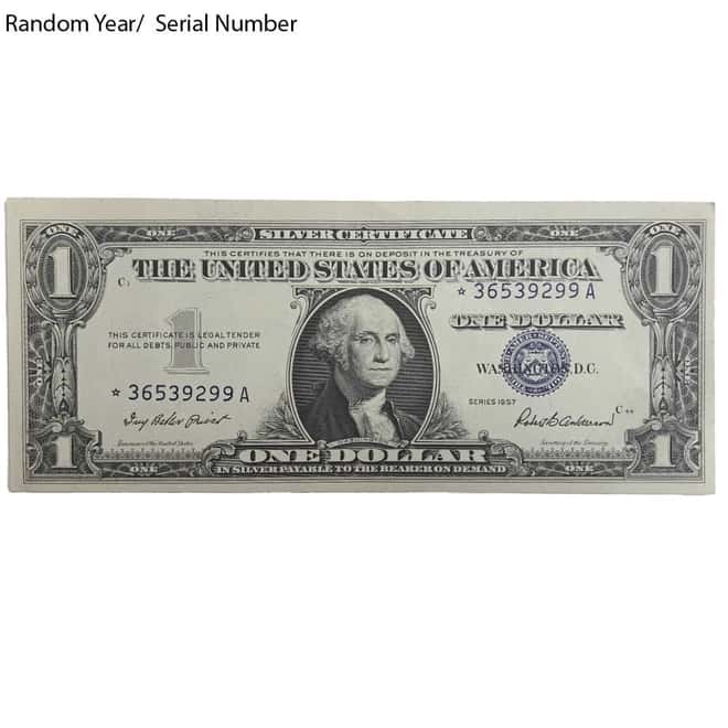 $1 Silver Certificate Currency Star Note AU/CU (Random Year)