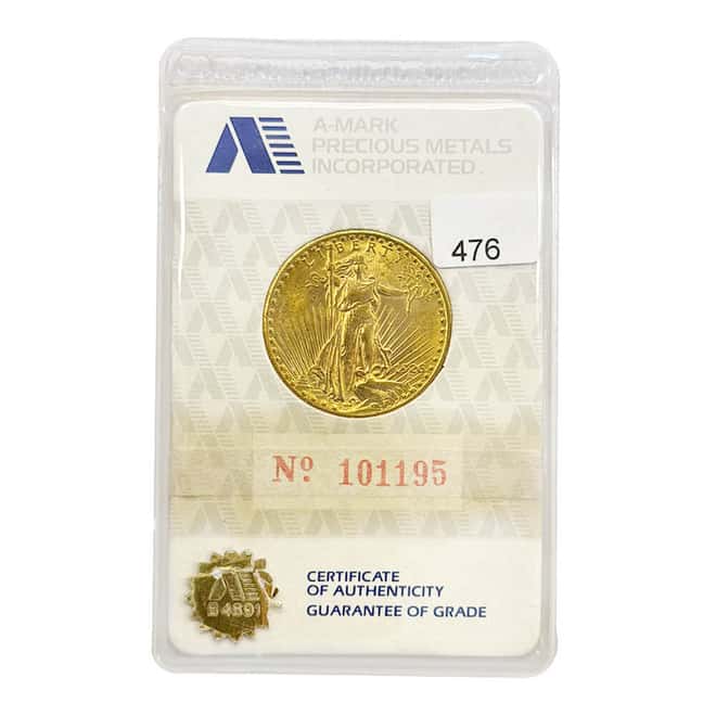 $20 Gold Double Eagle Saint Gaudens A-MARK MS 60 (Random Year)
