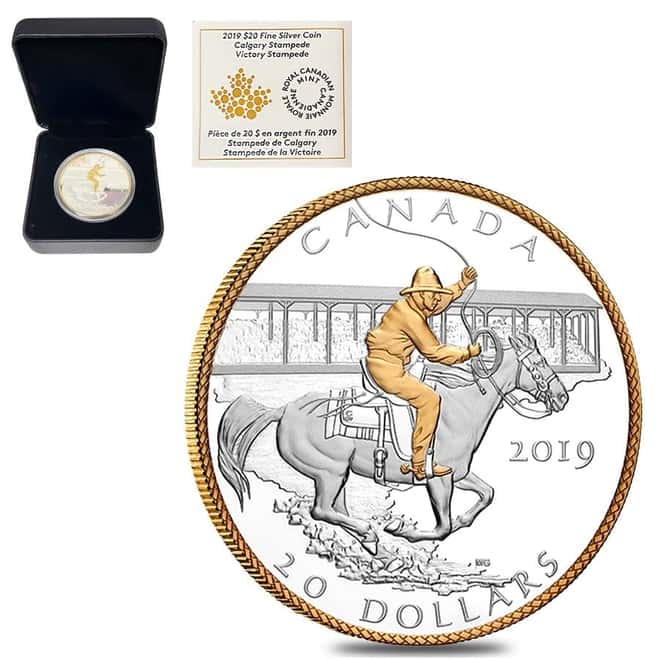 2019 1 oz Silver Canada Victory Stampede Proof Coin (w/Box & COA)