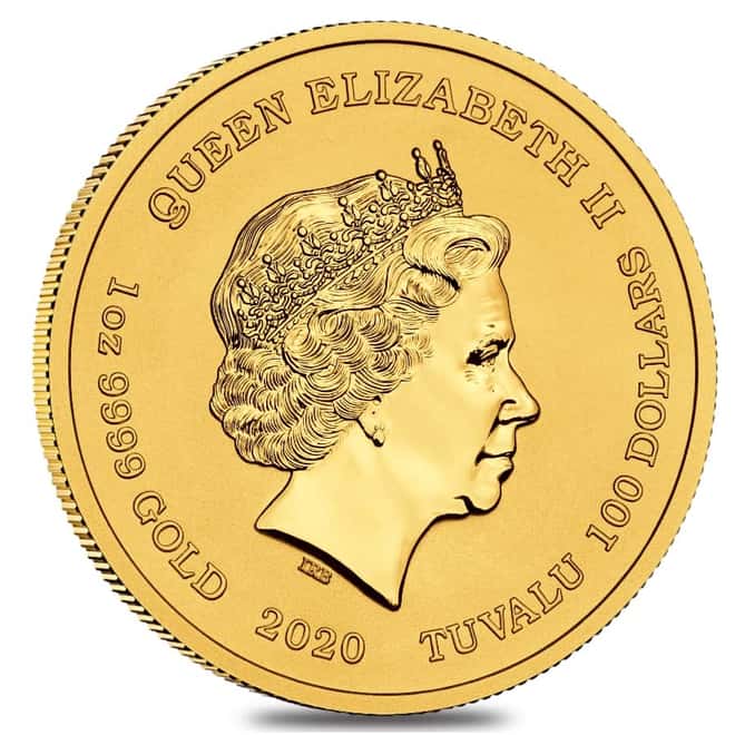 2020 1 oz Tuvalu Homer Simpson Gold Coin .9999 Fine BU In Cap
