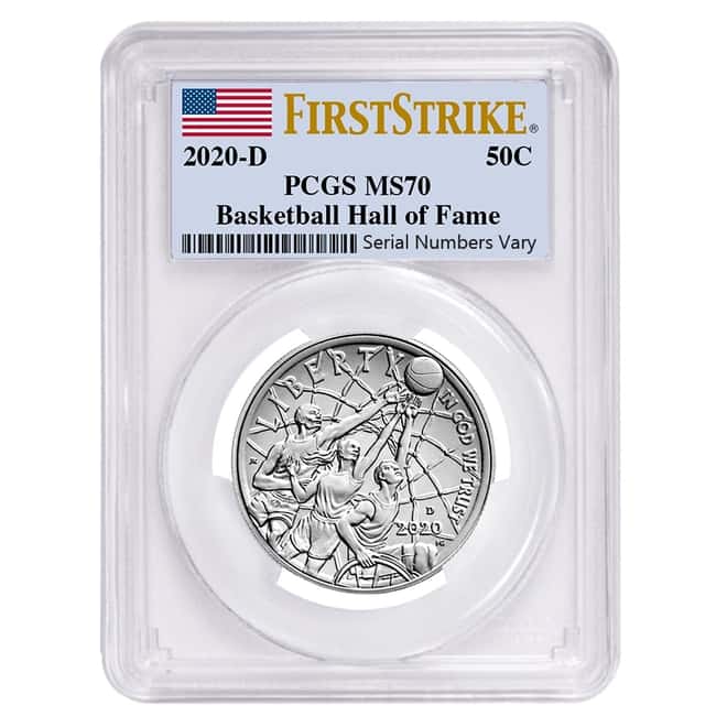 2020 D Basketball Hall of Fame Clad Half Dollar PCGS MS 70 FS