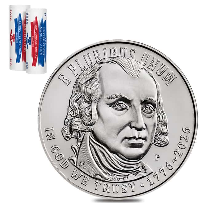 $20 Face Value Rolls 2026 U.S. Constitution Semiquincentennial Quarter 25C (80 Coins)