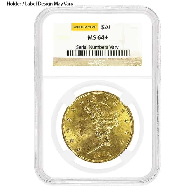 $20 Gold Double Eagle Liberty Head NGC MS 64+ (Random Year)