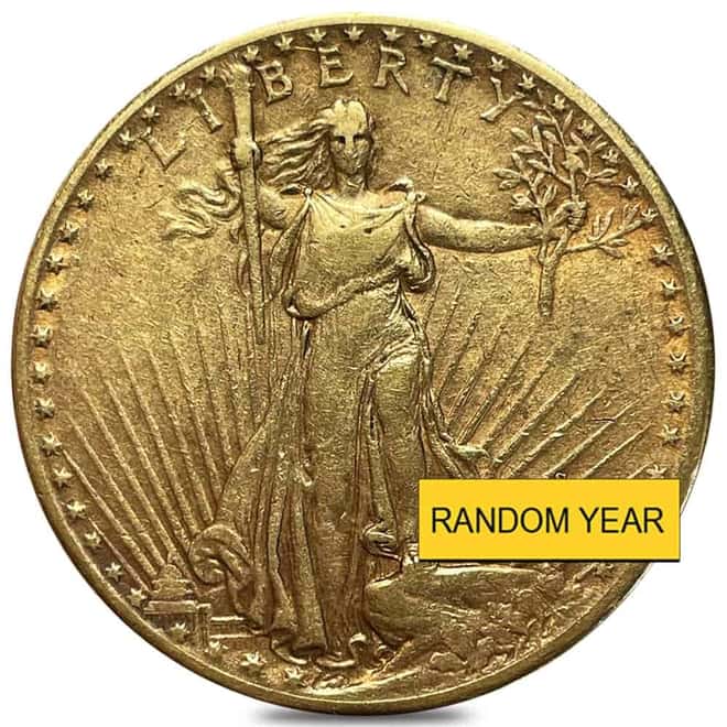 $20 Gold Double Eagle Saint Gaudens - Very Fine VF (Random Year)