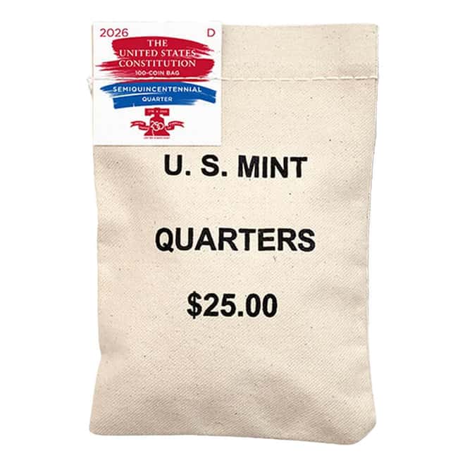 $25 Face Value Bag 2026-D U.S. Constitution Semiquincentennial Quarter 25C (100 Coins)