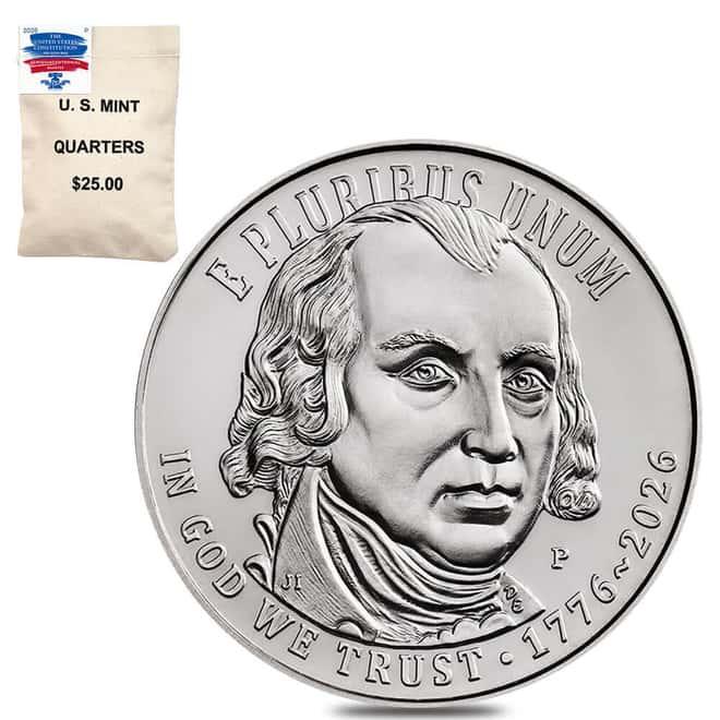 $25 Face Value Bag 2026-P U.S. Constitution Semiquincentennial Quarter 25C (100 Coins)