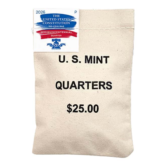 $25 Face Value Bag 2026-P U.S. Constitution Semiquincentennial Quarter 25C (100 Coins)