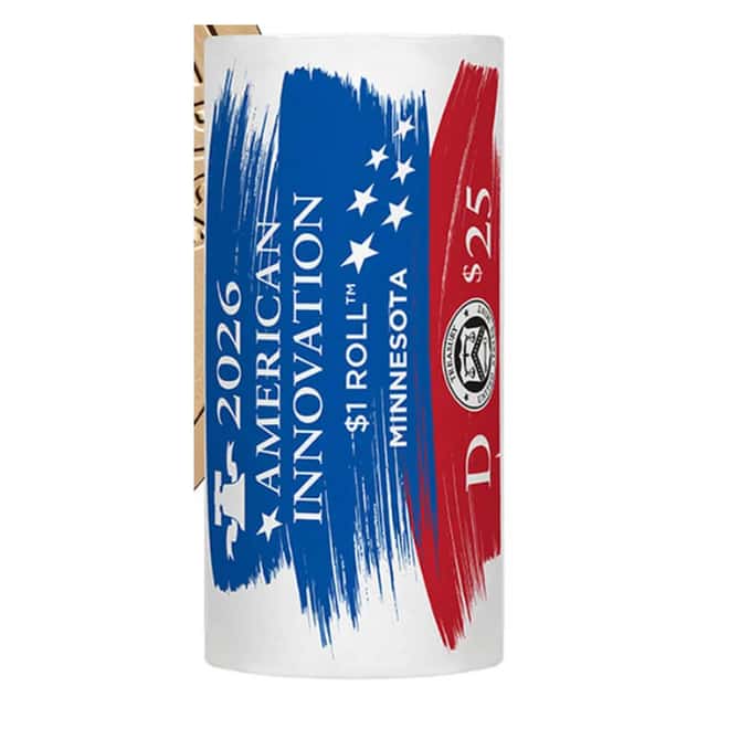$25 Face Value Roll 2026-D American Innovation Minnesota $1 Coin (25 Coins)