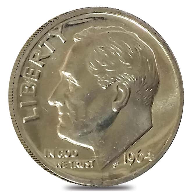 $5 Face Value Roosevelt Dimes 90% Silver 50-Coin Roll (Random Year, Impaired Proof)