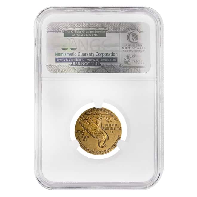 $5 Gold Half Eagle Indian Head NGC XF 45 (Random Year)