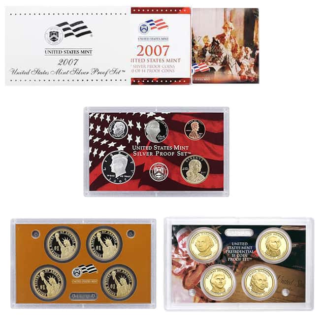 2007-S US Mint Proof Silver 14-Coin Set (w/Box & COA)