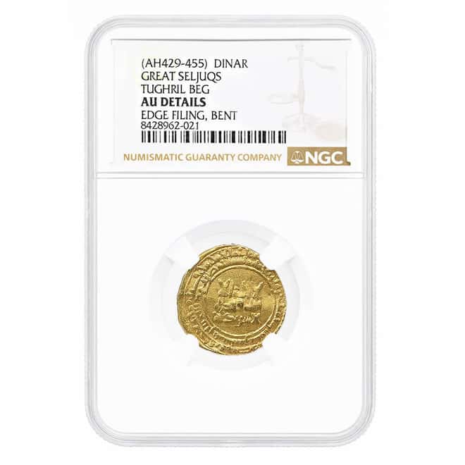 (AH429-455) Great Seljuqs Tughril Beg Dinar Gold Coin NGC AU Details