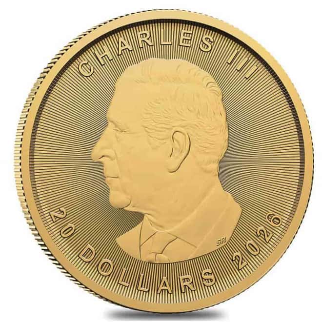 2026 1/2 oz Canadian Gold Maple Leaf $20 Coin BU (Sealed)