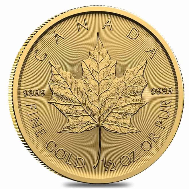 2027 1/2 oz Canadian Gold Maple Leaf $20 Coin BU (Sealed)