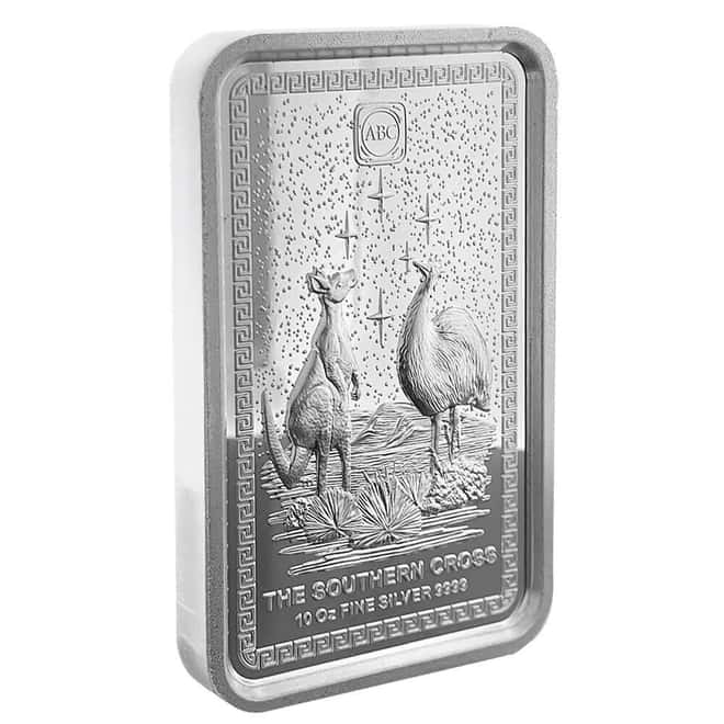 Box of 30 - 10 oz ABC Refinery The Southern Cross Silver Bar High Relief .9999 Fine
