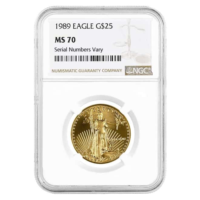 1989 1/2 oz $25 Gold American Eagle NGC MS 70