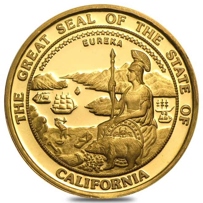 1/2 oz Great Seal of California Gold Round .9999 Fine BU/Proof (Random Year)