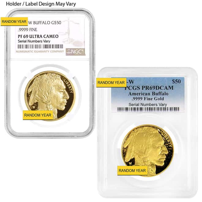 1 oz $50 Proof Gold American Buffalo NGC/PCGS PF 69 (Random Year)