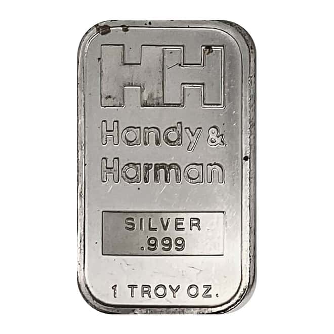 1 oz Handy & Harman Silver Bar .999 Fine