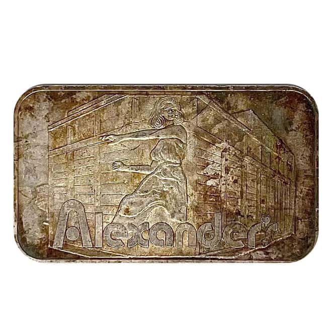 1 oz Johnson Matthey Alexander's Silver Vintage Bar .999 Fine ($25 Gift Ingot)
