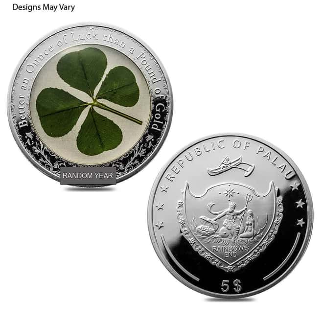 1 oz Palau Ounce of Luck Four Leaf Clover Silver Coin (Random Year)