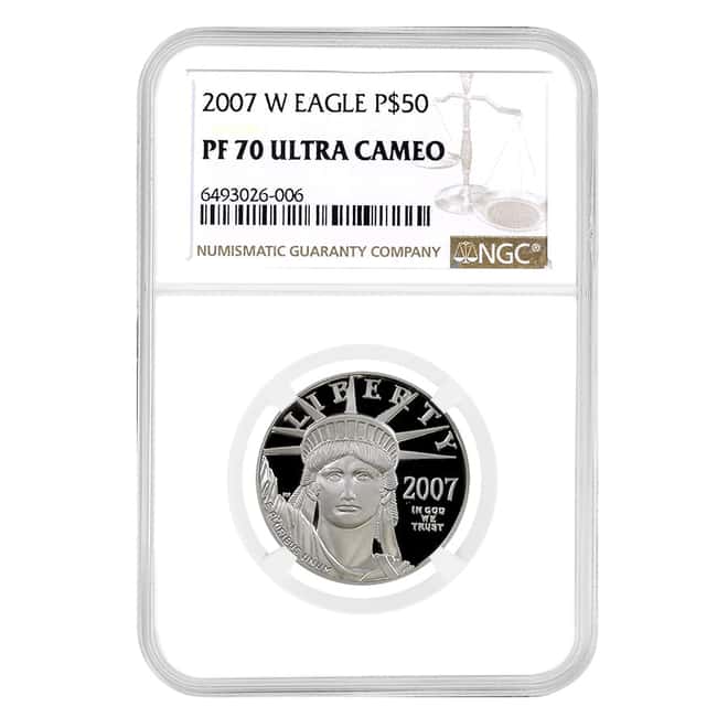 2007 W 1/2 oz $50 Platinum American Eagle Proof Coin NGC PF 70 UCAM