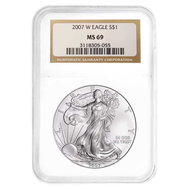 2007-W 1 oz Burnished Silver American Eagle NGC MS 69