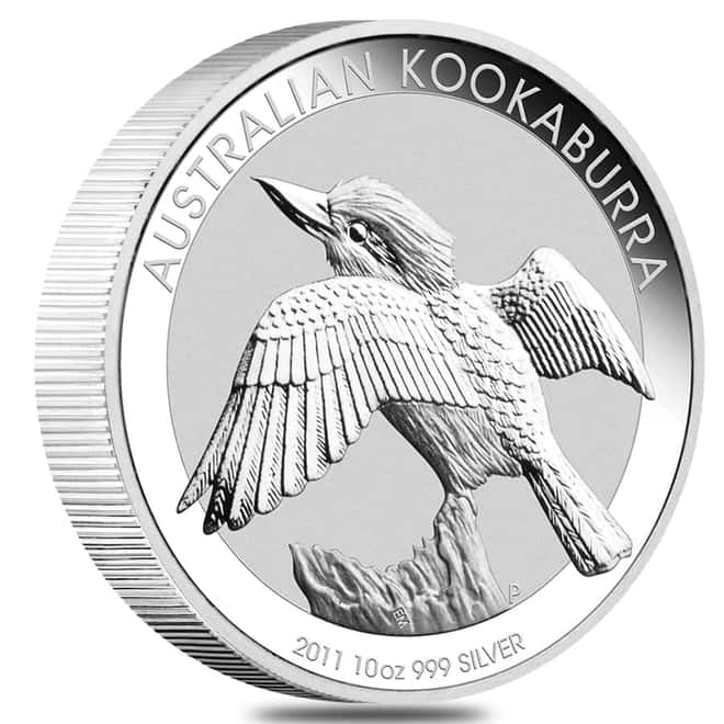 2011 10 oz Silver Australian Kookaburra Perth Mint .999 Fine BU In Cap