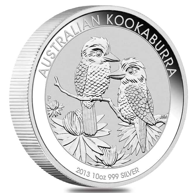 2013 10 oz Silver Australian Kookaburra Perth Mint .999 Fine BU In Cap