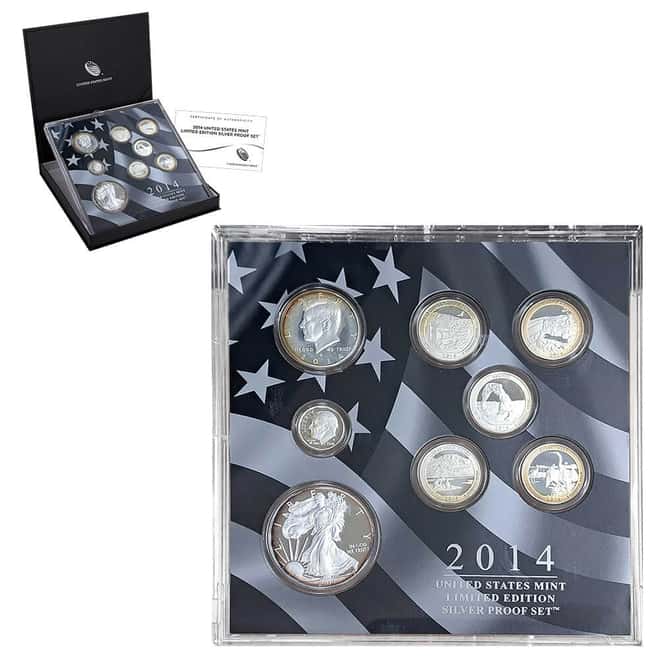 2014-S US Mint Limited Edition Silver Proof 8-Coin Set (w/Box and COA)