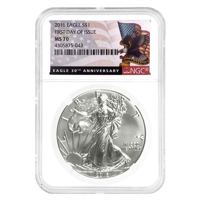 2016 1 oz Silver American Eagle NGC MS 70 FDOI