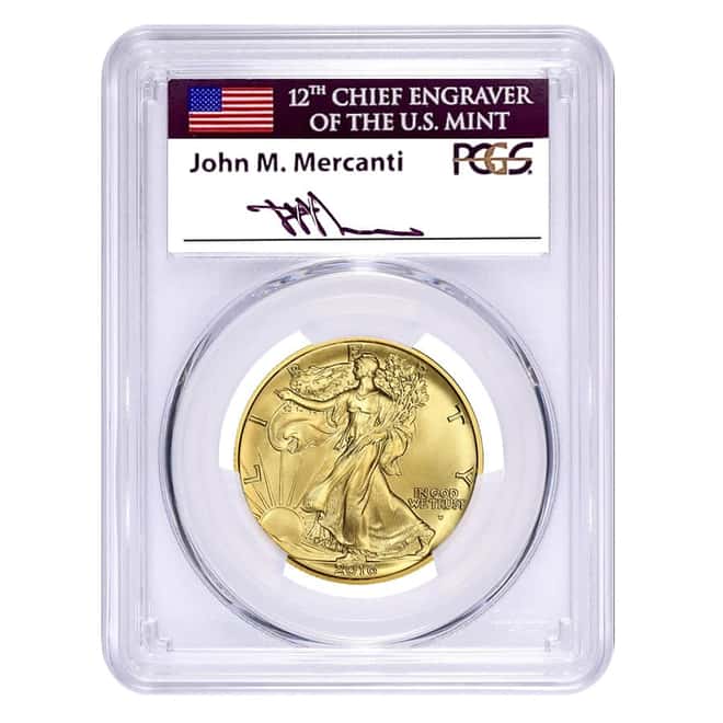 2016-W 1/2 oz Walking Liberty Gold Coin PCGS SP 70 FD (Mercanti Sign)