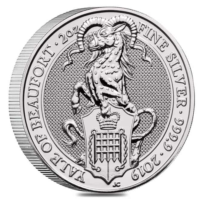 2019 Great Britain 2 oz Silver Queen's Beasts (Yale) Coin .9999 Fine BU