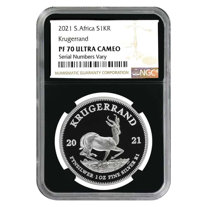 2021 South Africa 1 oz Proof Silver Krugerrand NGC PF 70 UCAM (Retro)