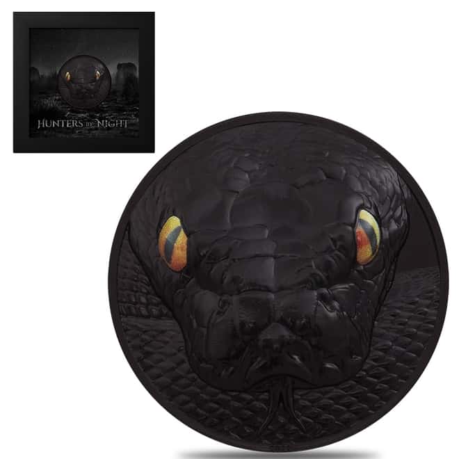 2022 2 oz Silver Hunters by Night - Python Palau Coin .999 Fine (w/Box & COA)