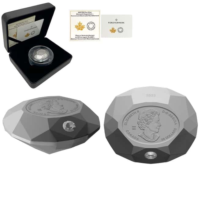 2023 Canada 3 oz Silver Oval Diamond Shaped Coin (w/Box & COA)