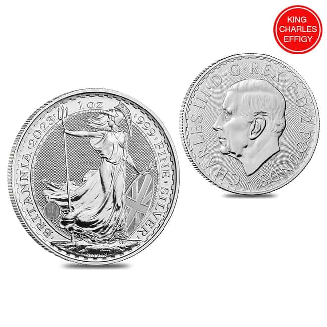 2023 Great Britain 1 oz Silver Britannia King Charles III Coin .999 Fine BU