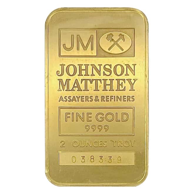 2 oz Johnson Matthey Gold Bar .9999 Fine (Secondary Market)