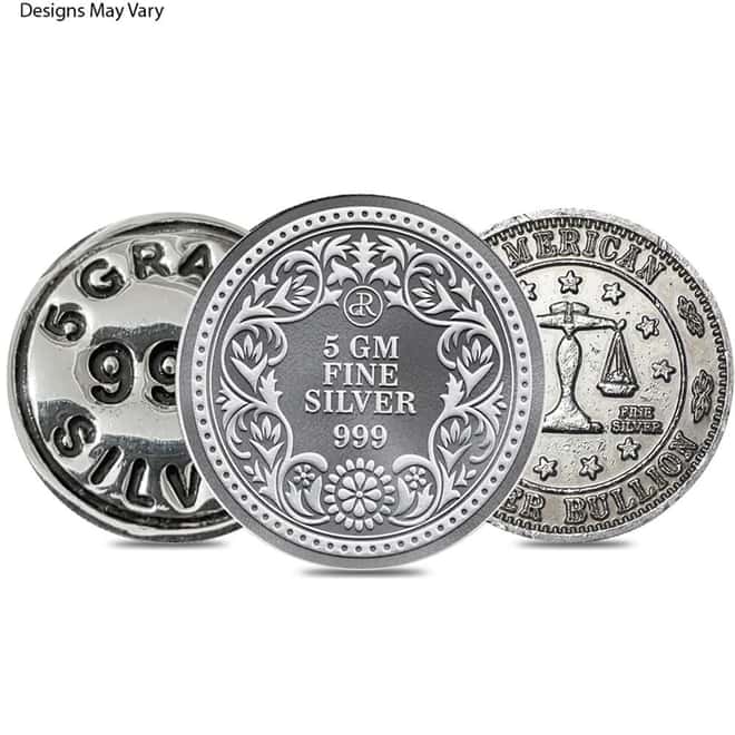 5 Gram Generic Silver Round .999 Fine