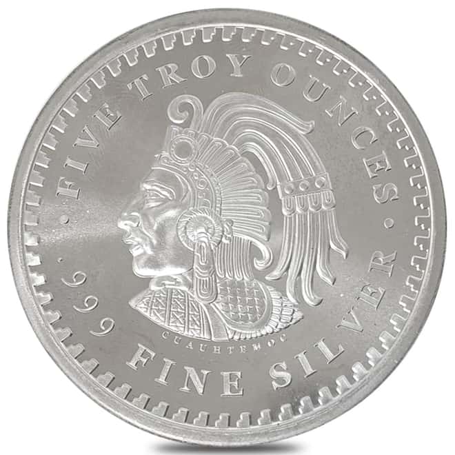 5 oz Silver Aztec Calendar Round .999 Fine