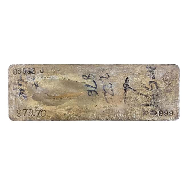 979.7 oz Johnson Matthey Silver Bar .999 Fine