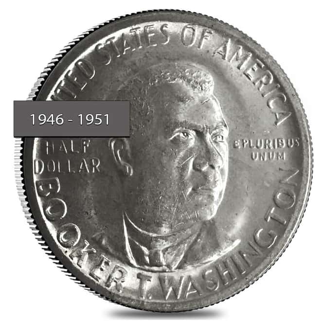 Booker T. Washington Half Dollar 90% Silver Commem BU (1946 - 1951, Random Year)