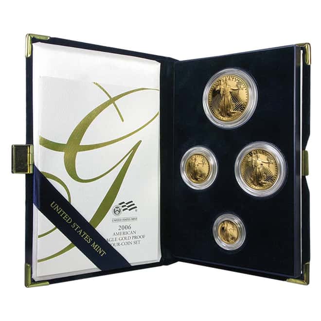 2006-W Gold 1.85 oz Proof American Eagle 20th Anniversary 4-Coin Set (w/Box & COA)