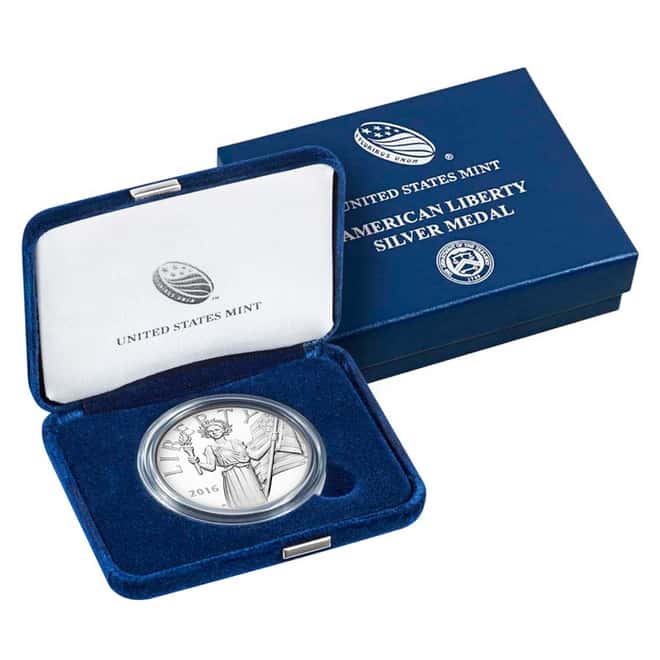 2016-W Silver Proof American Liberty Medal (w/Box & COA)