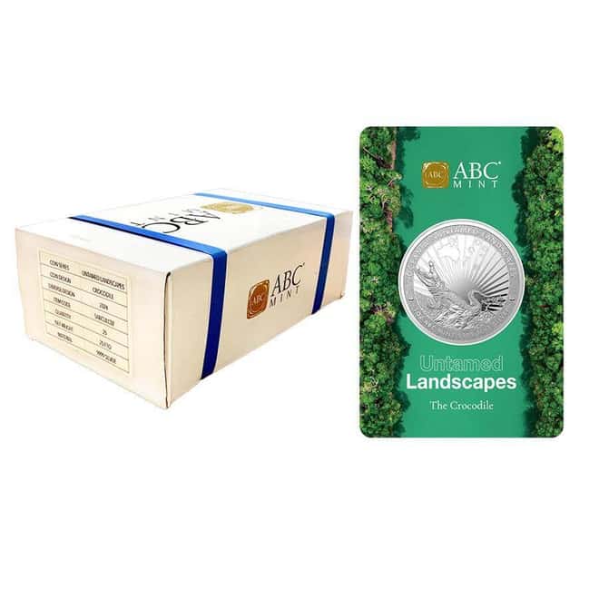Box of 25 - 2024 Tokelau 1 oz Crocodile Untamed Landscapes Silver Coin (in Assay)