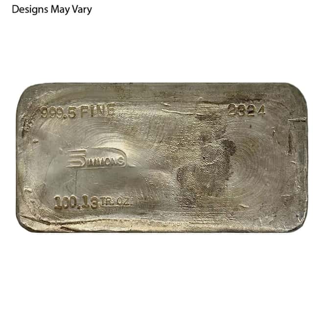 100 oz Simmons Silver Vintage Bar .999+ Fine