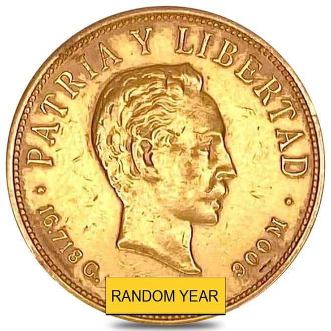 10 Pesos Jose Marti Gold Coin Cleaned (Random Year)